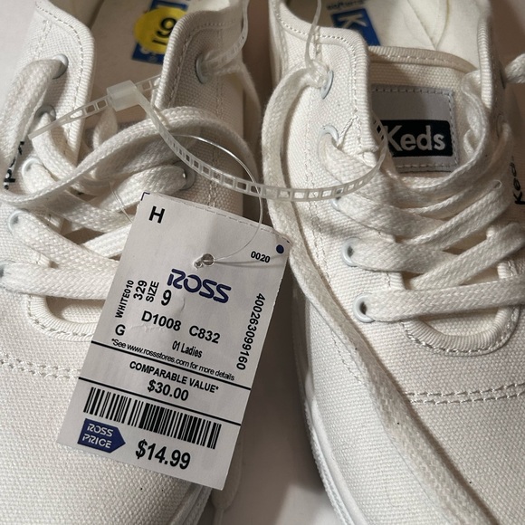 Keds Off-White Canvas Lace-Up Shoes - Picture 11 of 11